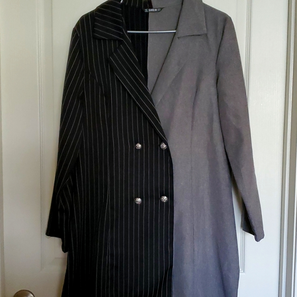 Brand New / Never Been Worn Shein Lightweight Black & Gray Blazer, XL.